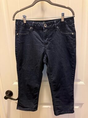 d. jeans Women’s Dark Blue Cropped Stretch Capri Jeans (10)